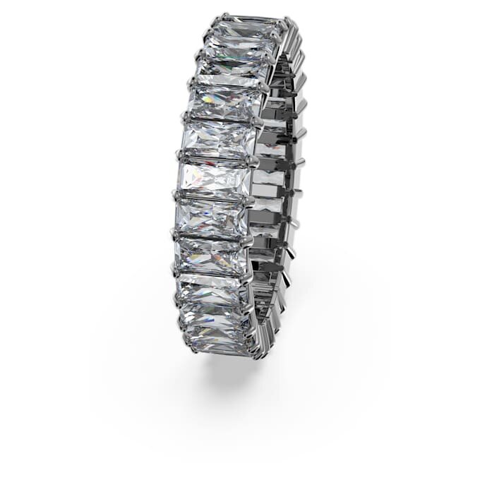 Matrix-Ring im Baguette-Schliff, grau, rutheniumbeschichtet Matrix-Ring im Baguette-Schliff, grau, rutheniumbeschichtet
