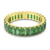 Matrix-Ring im Baguette-Schliff, grün, goldfarben plattiert Matrix-Ring im Baguette-Schliff, grün, goldfarben plattiert