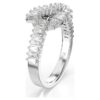 Matrix-Ring im Baguette-Schliff, Knoten, weiss, rhodiniert Matrix-Ring im Baguette-Schliff, Knoten, weiss, rhodiniert