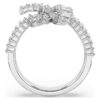Matrix-Ring im Baguette-Schliff, Knoten, weiss, rhodiniert Matrix-Ring im Baguette-Schliff, Knoten, weiss, rhodiniert