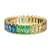 Matrix-Ring im Baguette-Schliff, mehrfarbig, goldfarben plattiert Matrix-Ring im Baguette-Schliff, mehrfarbig, goldfarben plattiert
