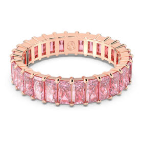 Matrix-Ring im Baguette-Schliff, rosa, roségoldfarben plattiert