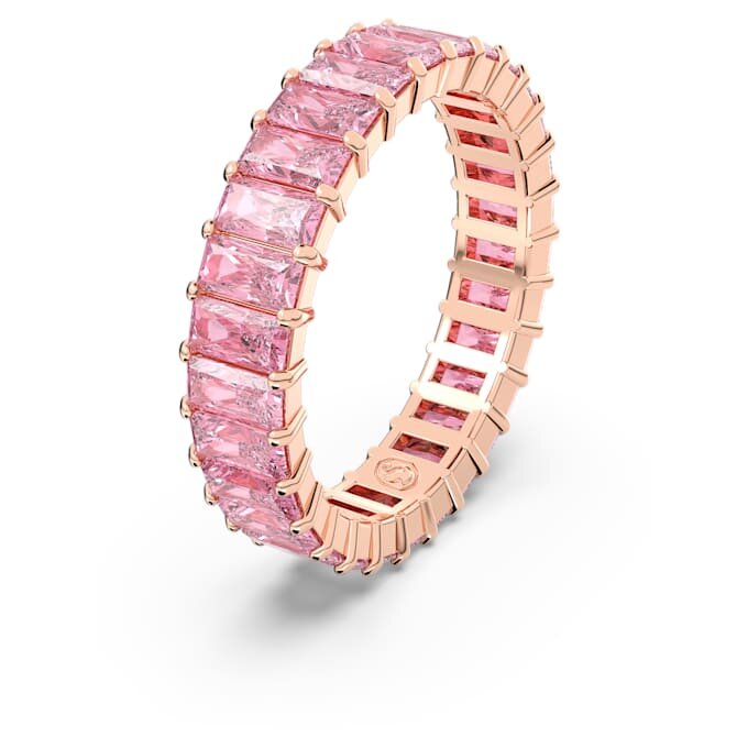 Matrix-Ring im Baguette-Schliff, rosa, roségoldfarben plattiert Matrix-Ring im Baguette-Schliff, rosa, roségoldfarben plattiert