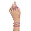 Armbanduhr mit achtkantigem Schliff, rosa, roségoldfarben