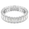 Matrix-Ring im Baguette-Schliff, weiss, silberfarben Matrix-Ring im Baguette-Schliff, weiss, silberfarben