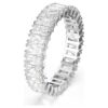 Matrix-Ring im Baguette-Schliff, weiss, silberfarben Matrix-Ring im Baguette-Schliff, weiss, silberfarben