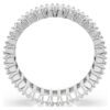 Matrix-Ring im Baguette-Schliff, weiss, silberfarben Matrix-Ring im Baguette-Schliff, weiss, silberfarben