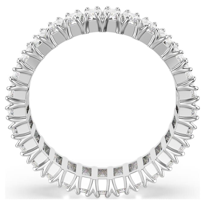 Matrix-Ring im Baguette-Schliff, weiss, silberfarben Matrix-Ring im Baguette-Schliff, weiss, silberfarben