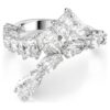 Matrix-Ring mit gemischten Schliffen, weiss, rhodiniert Matrix-Ring mit gemischten Schliffen, weiss, rhodiniert