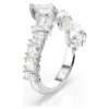 Matrix-Ring mit gemischten Schliffen, weiss, rhodiniert Matrix-Ring mit gemischten Schliffen, weiss, rhodiniert