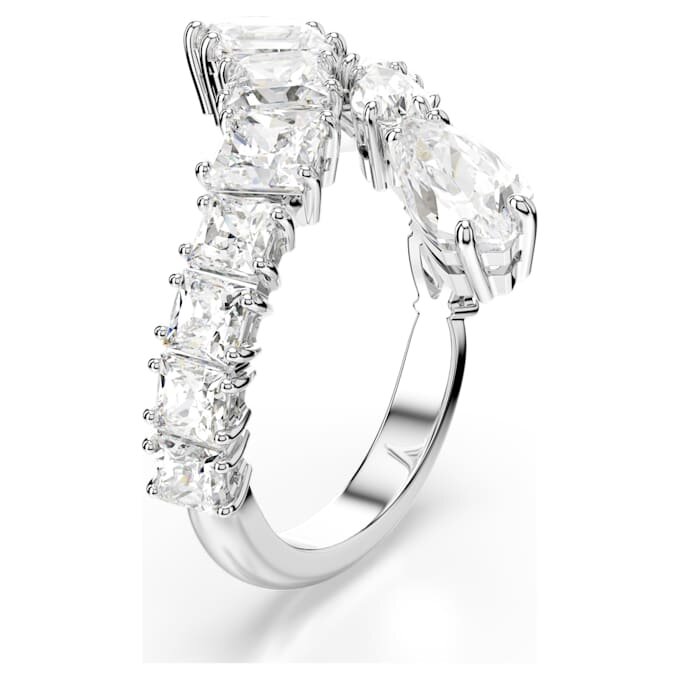 Matrix-Ring mit gemischten Schliffen, weiss, rhodiniert Matrix-Ring mit gemischten Schliffen, weiss, rhodiniert