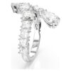 Matrix-Ring mit gemischten Schliffen, weiss, rhodiniert Matrix-Ring mit gemischten Schliffen, weiss, rhodiniert