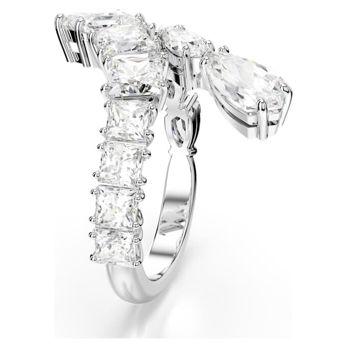 Matrix-Ring mit gemischten Schliffen, weiss, rhodiniert Matrix-Ring mit gemischten Schliffen, weiss, rhodiniert