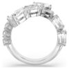 Matrix-Ring mit gemischten Schliffen, weiss, rhodiniert Matrix-Ring mit gemischten Schliffen, weiss, rhodiniert