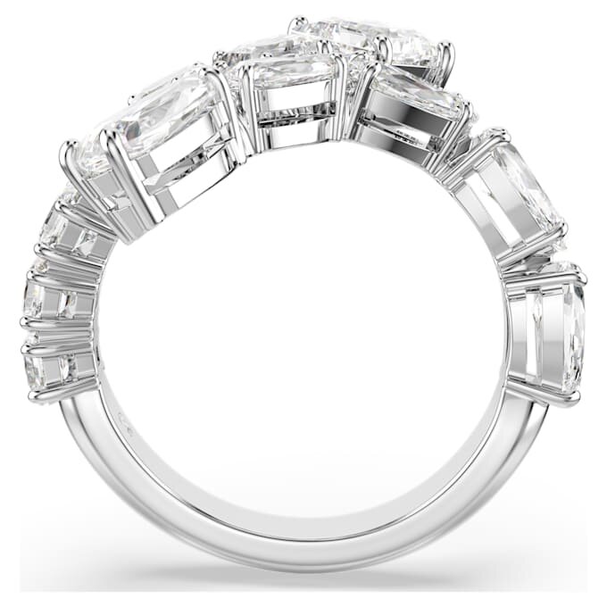 Matrix-Ring mit gemischten Schliffen, weiss, rhodiniert Matrix-Ring mit gemischten Schliffen, weiss, rhodiniert