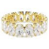 Matrix-Ring mit ovalem Schliff, weiss, vergoldet Matrix-Ring mit ovalem Schliff, weiss, vergoldet