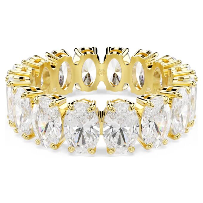 Matrix-Ring mit ovalem Schliff, weiss, vergoldet Matrix-Ring mit ovalem Schliff, weiss, vergoldet