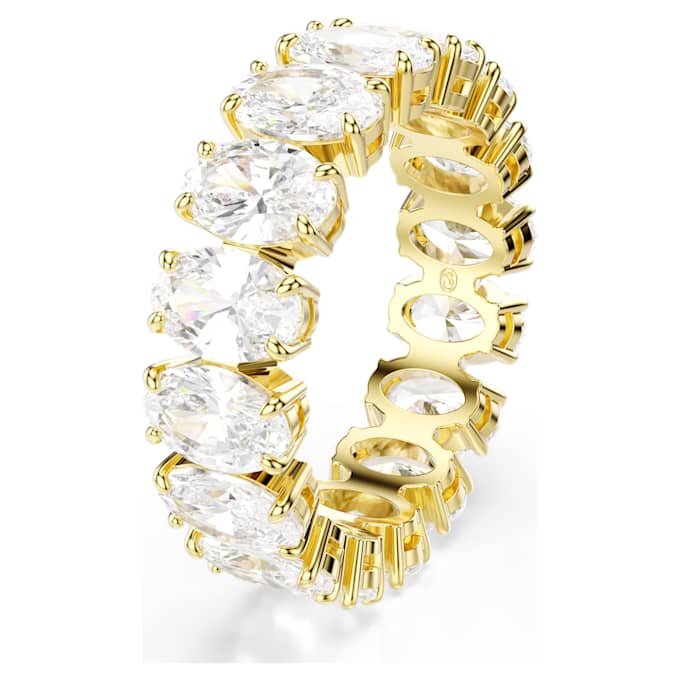 Matrix-Ring mit ovalem Schliff, weiss, vergoldet Matrix-Ring mit ovalem Schliff, weiss, vergoldet
