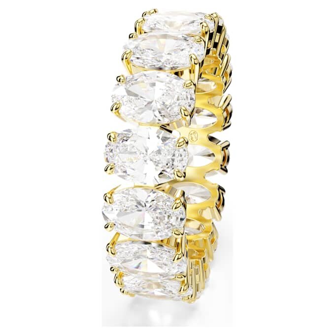 Matrix-Ring mit ovalem Schliff, weiss, vergoldet Matrix-Ring mit ovalem Schliff, weiss, vergoldet