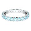 Matrix-Ring mit rundem Schliff, blau, rhodiniert
