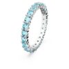 Matrix-Ring mit rundem Schliff, blau, rhodiniert