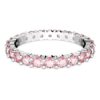 Matrix-Ring mit rundem Schliff, rosa, rhodiniert