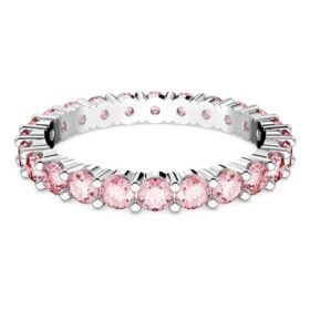 Matrix-Ring mit rundem Schliff, rosa, rhodiniert