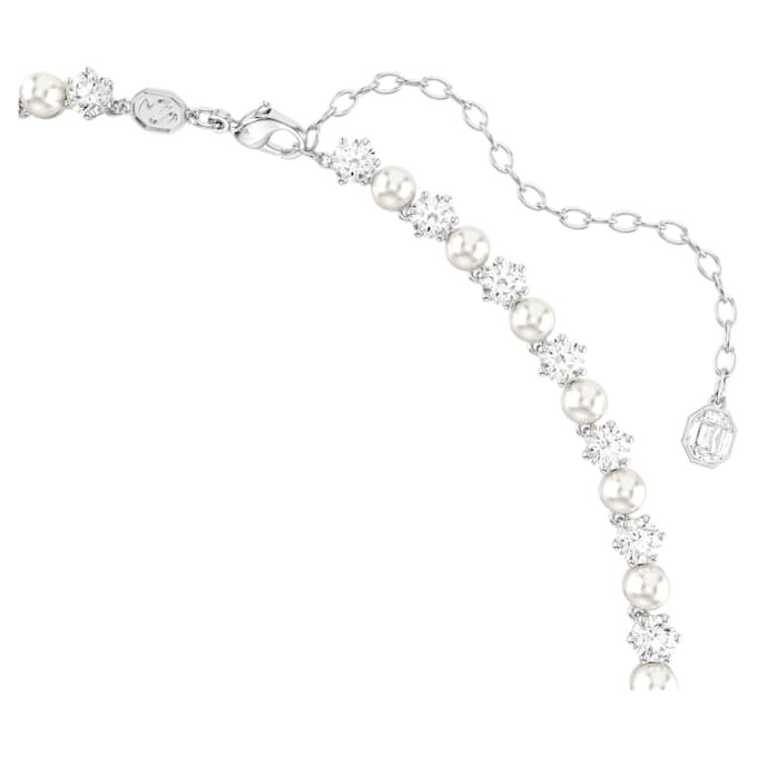 Matrix-Set Kristallperle, Rundschliff, weiss, rhodiniert Matrix-Set Kristallperle, Rundschliff, weiss, rhodiniert