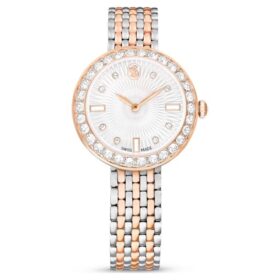 Matrix Tennis 7-Link-Uhr Swiss Made, Metallarmband, Roségold-Farbton, gemischte Metalloberfläche