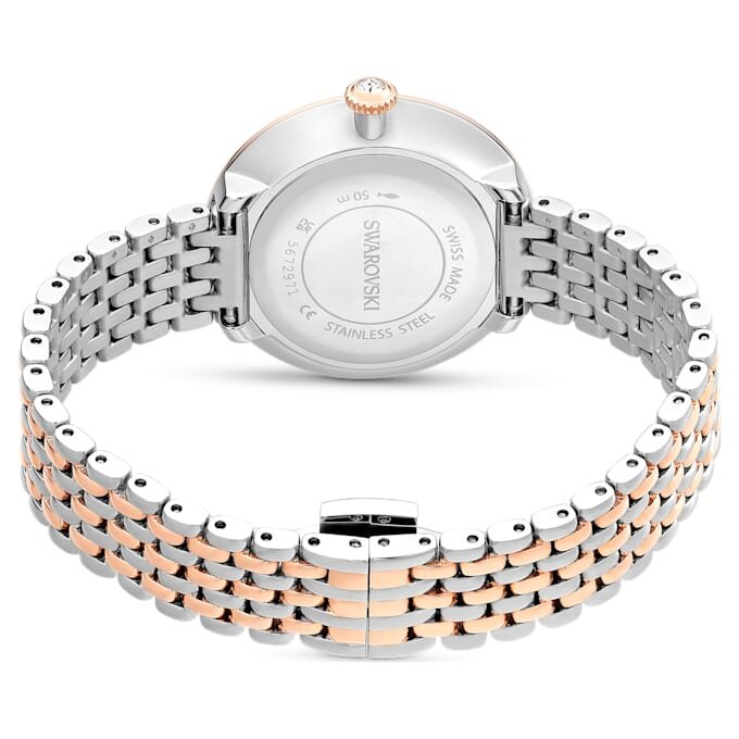 Matrix Tennis 7-Link-Uhr Swiss Made, Metallarmband, Roségold-Farbton, gemischte Metalloberfläche Matrix Tennis 7-Link-Uhr Swiss Made, Metallarmband, Roségold-Farbton, gemischte Metalloberfläche
