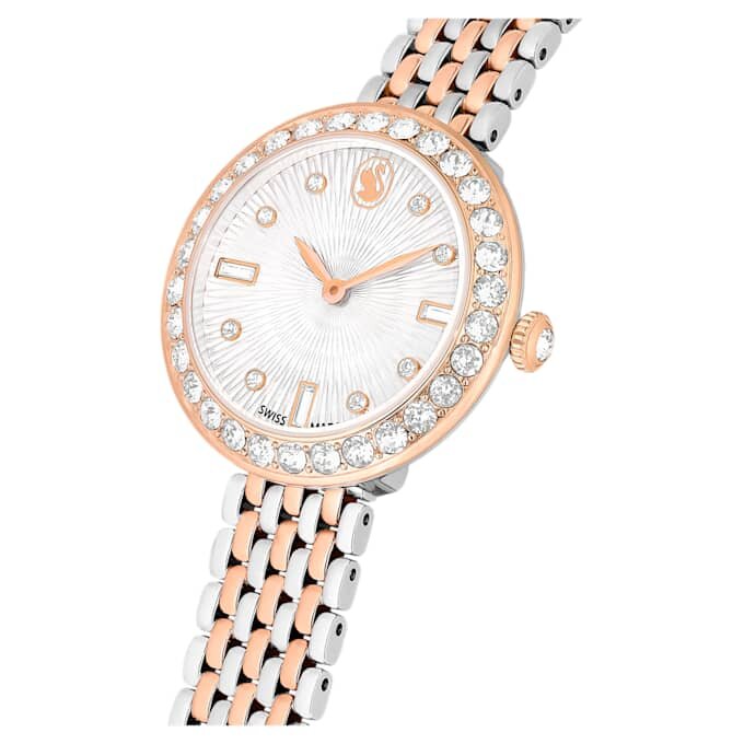 Matrix Tennis 7-Link-Uhr Swiss Made, Metallarmband, Roségold-Farbton, gemischte Metalloberfläche Matrix Tennis 7-Link-Uhr Swiss Made, Metallarmband, Roségold-Farbton, gemischte Metalloberfläche