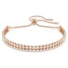 Matrix Tennis-Armband, Rundschliff, weiss, roségoldfarben vergoldet Matrix Tennis-Armband, Rundschliff, weiss, roségoldfarben vergoldet
