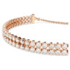 Matrix Tennis-Armband, Rundschliff, weiss, roségoldfarben vergoldet Matrix Tennis-Armband, Rundschliff, weiss, roségoldfarben vergoldet