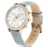 Matrix Tennis Chrono Uhr Swiss Made, Lederarmband, grau, champagnerfarbene Gold-PVD-Beschichtung Matrix Tennis Chrono Uhr Swiss Made, Lederarmband, grau, champagnerfarbene Gold-PVD-Beschichtung