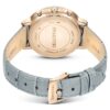 Matrix Tennis Chrono Uhr Swiss Made, Lederarmband, grau, champagnerfarbene Gold-PVD-Beschichtung Matrix Tennis Chrono Uhr Swiss Made, Lederarmband, grau, champagnerfarbene Gold-PVD-Beschichtung