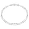 Matrix-Tennis-Halskette, quadratischer Schliff, weiss, rhodiniert Matrix-Tennis-Halskette, quadratischer Schliff, weiss, rhodiniert