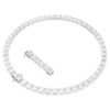 Matrix-Tennis-Halskette, quadratischer Schliff, weiss, rhodiniert Matrix-Tennis-Halskette, quadratischer Schliff, weiss, rhodiniert
