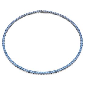 Matrix-Tennis-Halskette, Rundschliff, blau, rutheniumbeschichtet Matrix-Tennis-Halskette, Rundschliff, blau, rutheniumbeschichtet