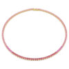 Matrix Tennis-Halskette, Rundschliff, rosa, vergoldet Matrix Tennis-Halskette, Rundschliff, rosa, vergoldet