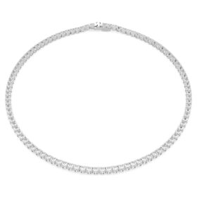 Matrix-Tennis-Halskette, Rundschliff, weiss, rhodiniert Matrix-Tennis-Halskette, Rundschliff, weiss, rhodiniert