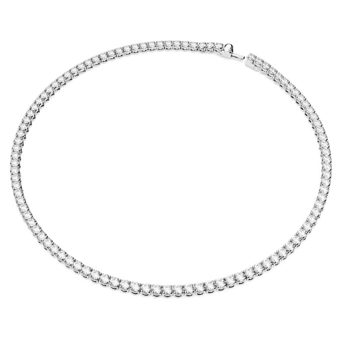 Matrix-Tennis-Set, Rundschliff, weiss, rhodiniert Matrix-Tennis-Set, Rundschliff, weiss, rhodiniert