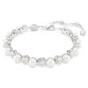 Matrix Tennisarmband Crystal Pearl, Rundschliff, weiss, rhodiniert Matrix Tennisarmband Crystal Pearl, Rundschliff, weiss, rhodiniert