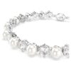 Matrix Tennisarmband Crystal Pearl, Rundschliff, weiss, rhodiniert Matrix Tennisarmband Crystal Pearl, Rundschliff, weiss, rhodiniert