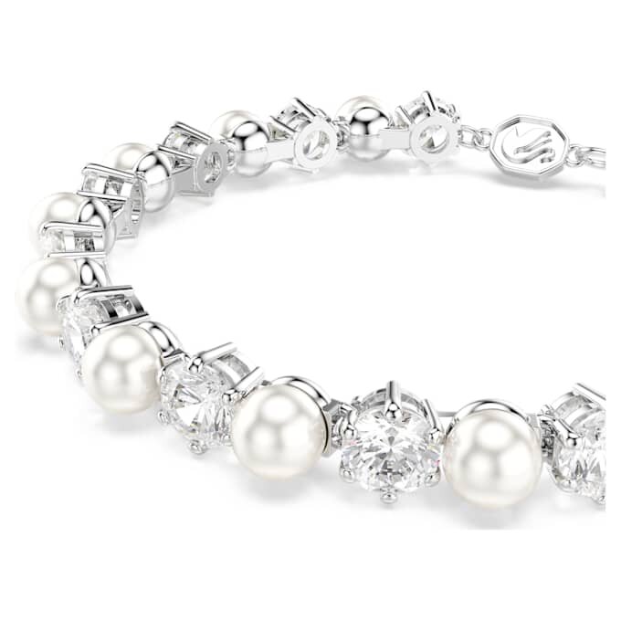 Matrix Tennisarmband Crystal Pearl, Rundschliff, weiss, rhodiniert Matrix Tennisarmband Crystal Pearl, Rundschliff, weiss, rhodiniert