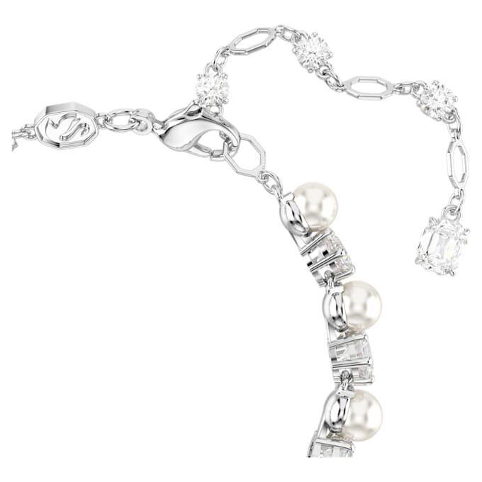 Matrix Tennisarmband Crystal Pearl, Rundschliff, weiss, rhodiniert Matrix Tennisarmband Crystal Pearl, Rundschliff, weiss, rhodiniert