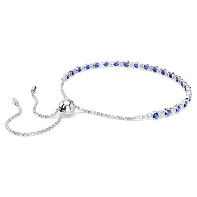 Matrix Tennisarmband mit gemischten Rundschliffen, blau, rhodiniert Matrix Tennisarmband mit gemischten Rundschliffen, blau, rhodiniert