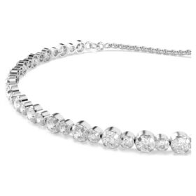 Matrix Tennisarmband mit gemischten Rundschliffen, weiss, rhodiniert Matrix Tennisarmband mit gemischten Rundschliffen, weiss, rhodiniert