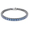 Matrix Tennisarmband, Rundschliff, Blau, rutheniumbeschichtet Matrix Tennisarmband, Rundschliff, Blau, rutheniumbeschichtet