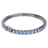Matrix Tennisarmband, Rundschliff, Blau, rutheniumbeschichtet Matrix Tennisarmband, Rundschliff, Blau, rutheniumbeschichtet