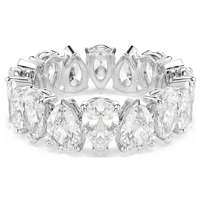 Matrix Vittore Ring, Birnenform, weiss, silberfarben Matrix Vittore Ring, Birnenform, weiss, silberfarben